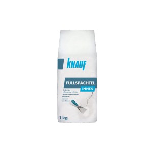 Sacco di stucco riempitivo per interni Knauf da 1 kg, per riparare pareti e soffitti.