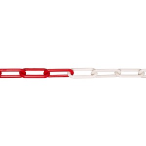 Rot-weiße Conacord Absperrkette (Ø 6 mm) aus Kunststoff, Meterware.