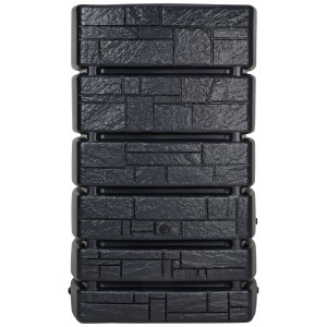 Waterform Tower Stone 500 l serbatoio acqua piovana con motivo pietra e rubinetto.