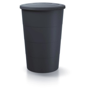 Waterform Botte per acqua piovana Smooth, 160 l, Antracite. Botte rotonda con coperchio per raccogliere l'acqua piovana.