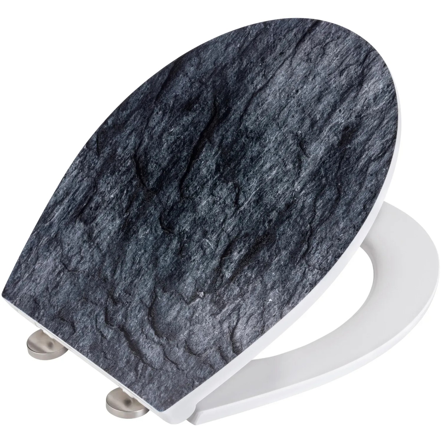 Wenko Premium-WC-Sitz Slate Rock Easy Close Duroplast