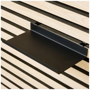 Mensola nera Denpanels (200 mm) per montaggio su pannelli acustici.
