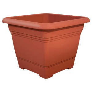 Contenitore per piante quadrato Geli Nora in terracotta, 38x49x49 cm. Ideale per giardino e balcone.