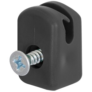 Support tendeur de fil noir Alberts en plastique avec vis (10 pièces) pour construction de clôture.