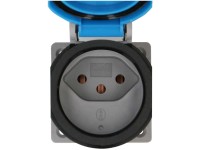 Einbausteckdose Typ13 L+N+PE IP55 Lichtgrau-Blau Einbausteckdose Typ13 L+N+PE IP55 Lichtgrau-Blau