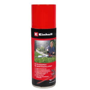 Einhell spray d'entretien 200ml pour taille-haies, bombe rouge et argent.