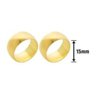 Set di 2 anelli di compressione in ottone, Ø 15 mm, per raccordi a compressione in impianti di riscaldamento e idraulici.