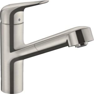 Mitigeur de cuisine Hansgrohe M427-H150 avec douchette extractible, finition inox.