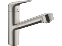 Hansgrohe Einhebel-Küchenmischer mit Ausziehauslauf M427-H150 Edelstahl Finish