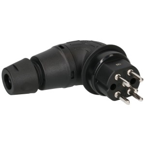 Fiche T15 noire coudée 5 pôles, IP55, pour 440V