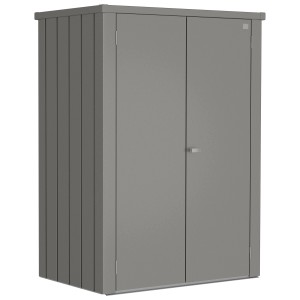 Armoire de terrasse Biohort Romeo Gr. L, gris quartz métallisé, armoire de jardin avec double porte et serrure à cylindre.