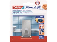 Tesa Selbstklebehaken Edelstahl Rechteckig mit 4 x Powerstrips Large Tesa Selbstklebehaken Edelstahl Rechteckig mit 4 x Powerstrips Large