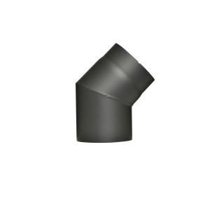 Coude de tuyau de poêle Firefix noir, 45 degrés, Ø 150 mm, pour cheminée et poêle.