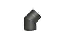 Firefix Rauchrohrbogen gemufft ohne Reinigungstür starr Schwarz Ø 150 mm 45 Grad