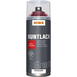 Spray di vernice colorata OBI bordeaux lucido, bomboletta da 400ml.
