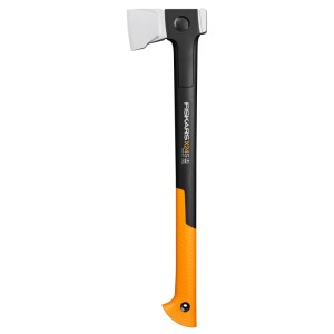 Spaccalegna Fiskars X24 X-series S con manico arancione e testa dell'ascia bianca.