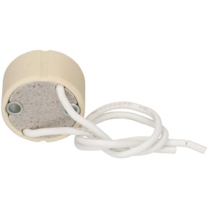 Douille GU10/GZ10 blanche en PTFE avec câble de 150 mm pour installation de lampe.