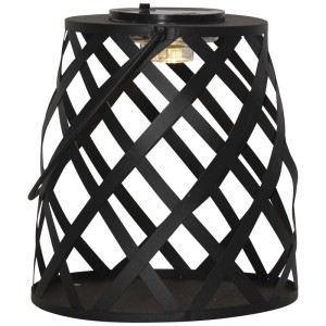Lanterne solaire LED Star Trading Calabria noire avec maillage métallique, 20 cm.