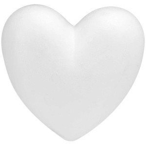 Cœur en polystyrène blanc (9 cm) pour le bricolage et la décoration.