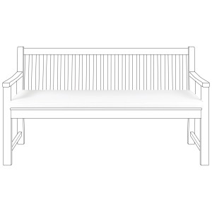 Coussin crème Beliani Vivara (5x152x54 cm) pour banc de jardin.