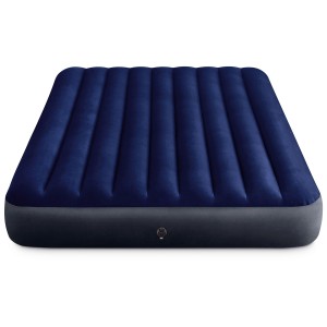 Matelas gonflable Intex Classic Downy Blue Queen avec 2 oreillers et pompe.