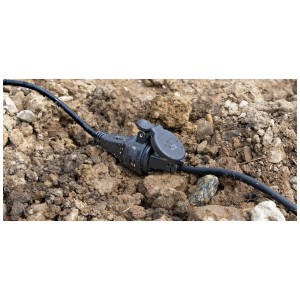 Rallonge noire Max Hauri GDV H07RN-F3G1.5 IP55 (20 m) pour usage extérieur.