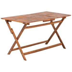 Tavolo da giardino Beliani Cento in legno acacia, marrone, pieghevole.