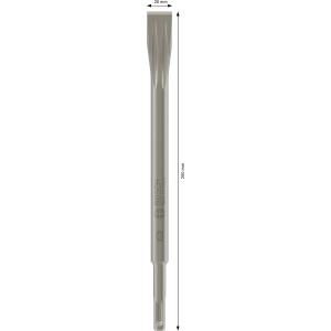 Scalpello piatto Bosch SDS-plus Pro, 250 mm, per martelli con stop rotazione.