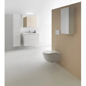 Ensemble de meubles de salle de bain Laufen Pro S, lavabo avec meuble sous-vasque et armoire de toilette, blanc mat, 80 cm.