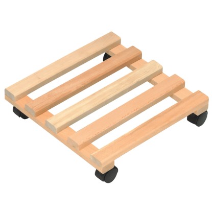 Sottovaso con rotelle Faggio mogano Ø 30 cm