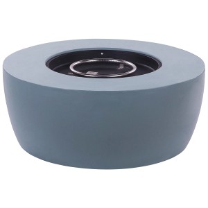Dunkelgraue Beliani Feuerstelle Indus aus Leichtbeton für Garten und Terrasse.