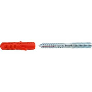 Vite prigioniere M8 x 120 mm con tassello (10 pezzi) per calcestruzzo, muratura e legno.