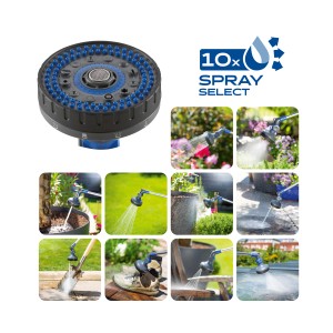 Lancia per irrigazione LUX con 10 getti, manico telescopico (94-139cm) per irrigazione giardino.