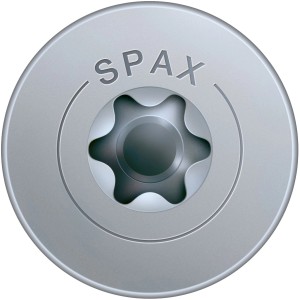 Gros plan : vis universelle Spax, tête plate avec entraînement T-Star plus.