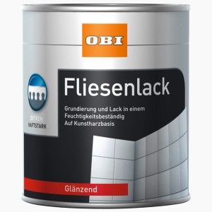 Dose OBI Fliesenlack glänzend Weiss, 750 ml, für Küche, Bad und WC.