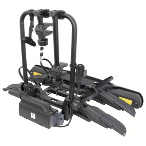 Porte-vélos d'attelage Fischer Proline Evo 2 pour 2 vélos ou vélos électriques, pliable et verrouillable.