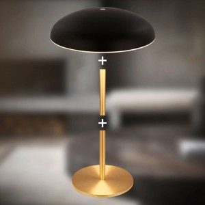 Briloner Lampada tavolo LED Caxa dimm. Ottone Nero 300 lm / Ø 19,5 x 30,5 cm