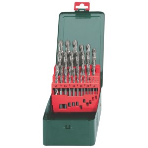 Coffret de forets Metabo HSS-G, 25 pièces en coffret métallique, pour acier et fonte.