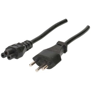 Câble d'alimentation noir TD, 1,8 m, avec fiche T12 et connecteur C5 pour appareils électriques.