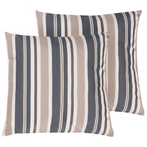 Beliani Cuscini da giardino Kastos set da 2, blu scuro/beige a righe.