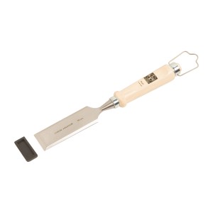 Ciseau à bois LUX 35 mm avec manche en bois, acier chrome-vanadium, pour travaux de précision.