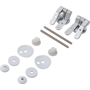 Set di fissaggio WC baliv per sedili WC, composto da cerniere, viti e rondelle.
