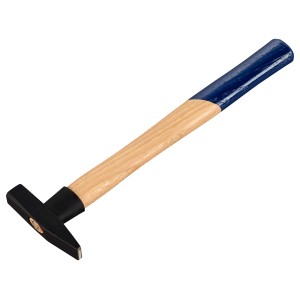 Marteau de serrurier LUX 100g avec manche en frêne et protection bleue.