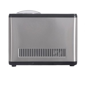 Gelatiera Berger & Lanz GM15SS argento-nera. Design compatto e moderno con griglia di ventilazione.
