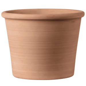 Vaso in terracotta Deroma Cilindro Bordato Primitivo, Ø 27,8 cm, per giardino e esterni.
