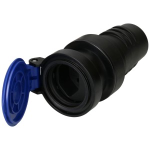 Raccord de sécurité T23 résistant aux chocs, 3 pôles, IP55, noir-bleu, 250V.