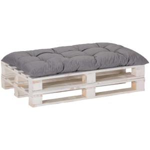 Cuscino universale per pallet grigio chiaro (20x120x70 cm) su un europallet.