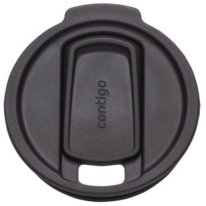 Coperchio nero in acciaio inox per tazza termica Contigo Streeterville, dettaglio.