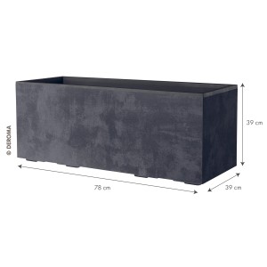 Fioriera Deroma Millennium, 79x39x39 cm, antracite, in plastica effetto pietra naturale.