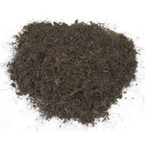 Terreau Kokohum : Substrat de coco brun foncé, idéal pour les fleurs et les semis.
